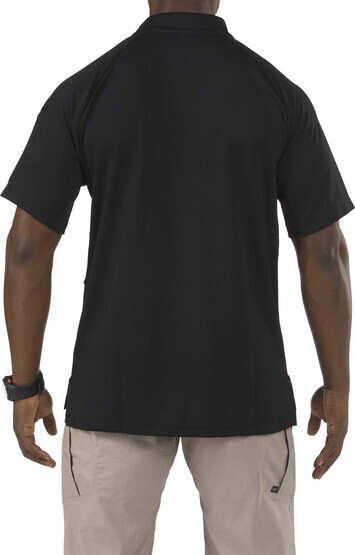 5.11 Tactical Performance Short Sleeve Polo in black, rear view